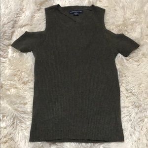 American Eagle Short Sleeve Twist Back Sweater